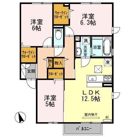 上越市五智のアパートの間取り