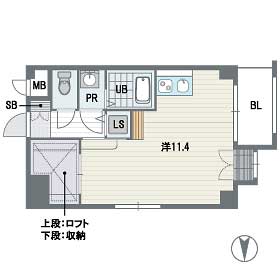 鹿児島市中央町のアパートの間取り