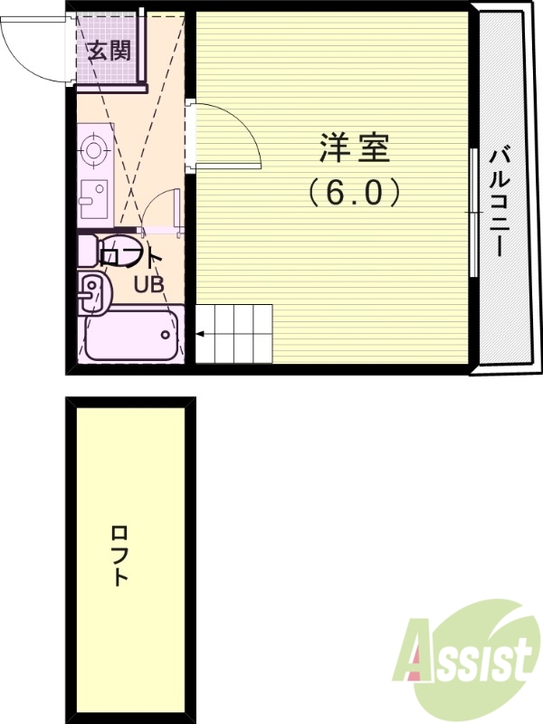 神戸市垂水区山手のアパートの間取り