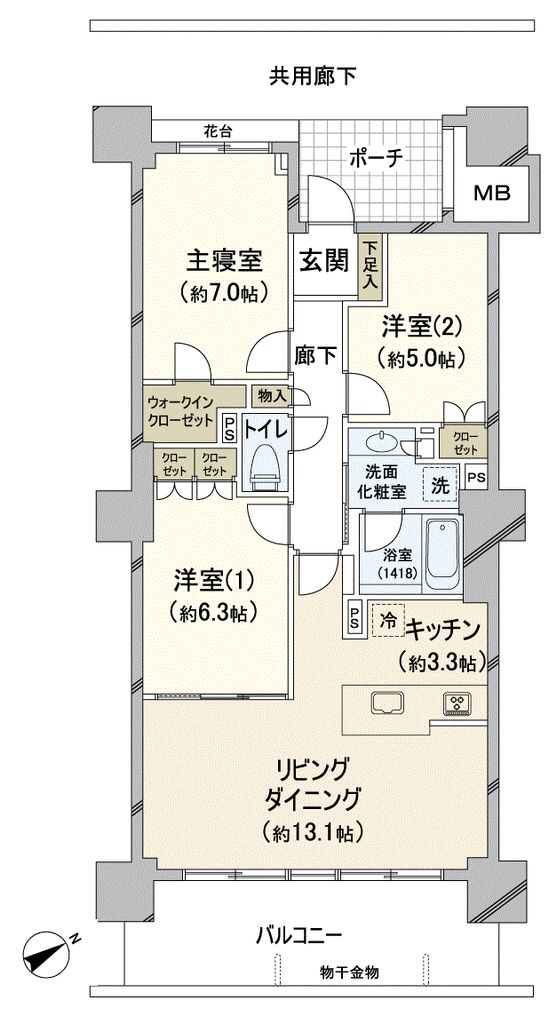 コットンハーバータワーズ　ベイウエストの間取り