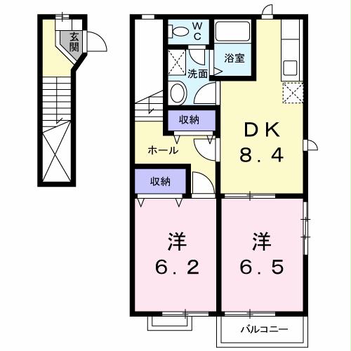 セントラルヒルズI　201号室の間取り