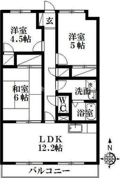 浜松市中央区上島のマンションの間取り