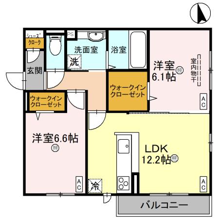 貝塚市澤のアパートの間取り