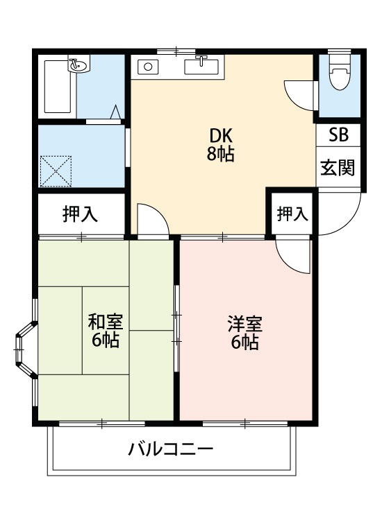 【サンヴィレッジE棟の間取り】