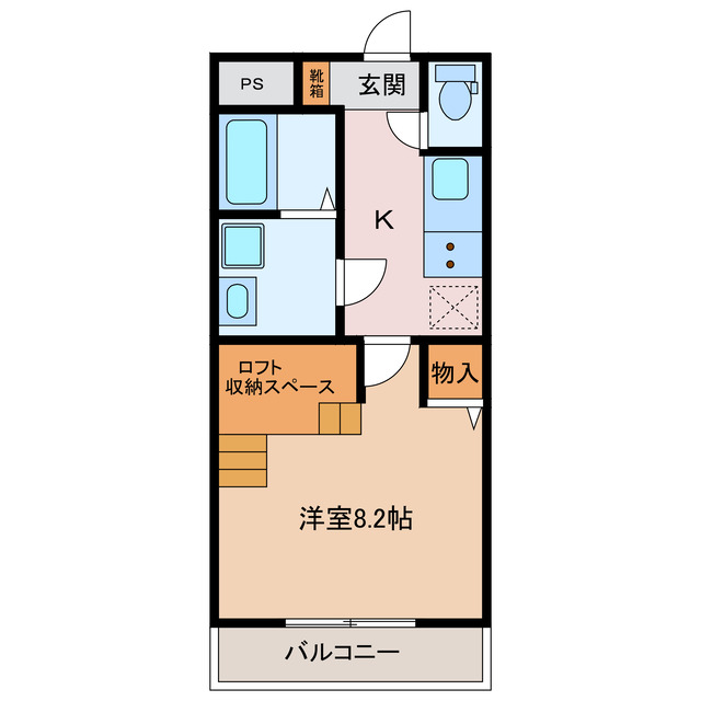 津市栗真町屋町のアパートの間取り