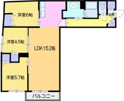 【札幌市白石区栄通のマンションの間取り】