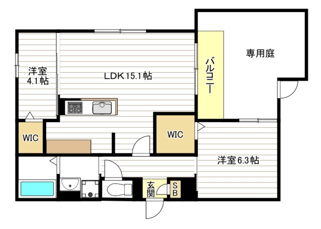 スペチアーレ南住吉3丁目の間取り