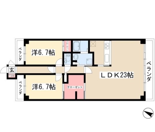 ビラ三秀山中の間取り