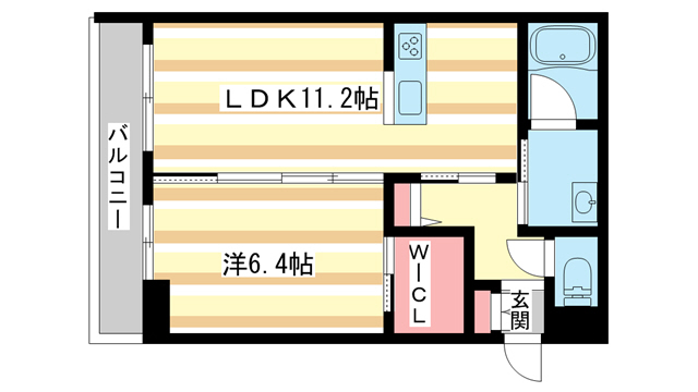 大和高田市礒野南町のアパートの間取り