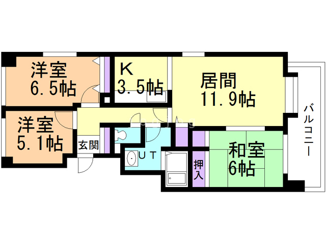 南平岸パール壱番館の間取り