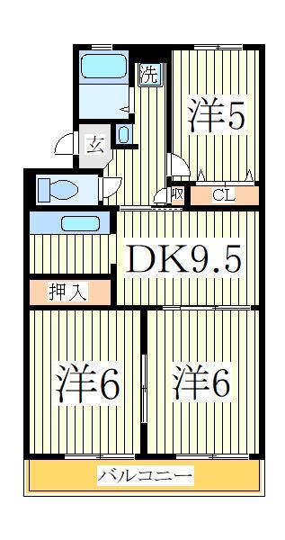 柏市緑台のマンションの間取り