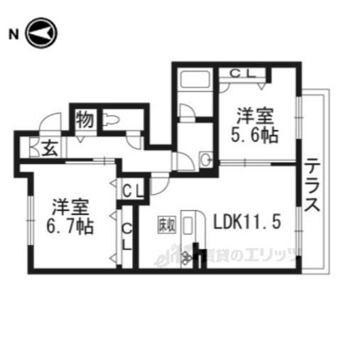 シャーメゾン鴨川の間取り