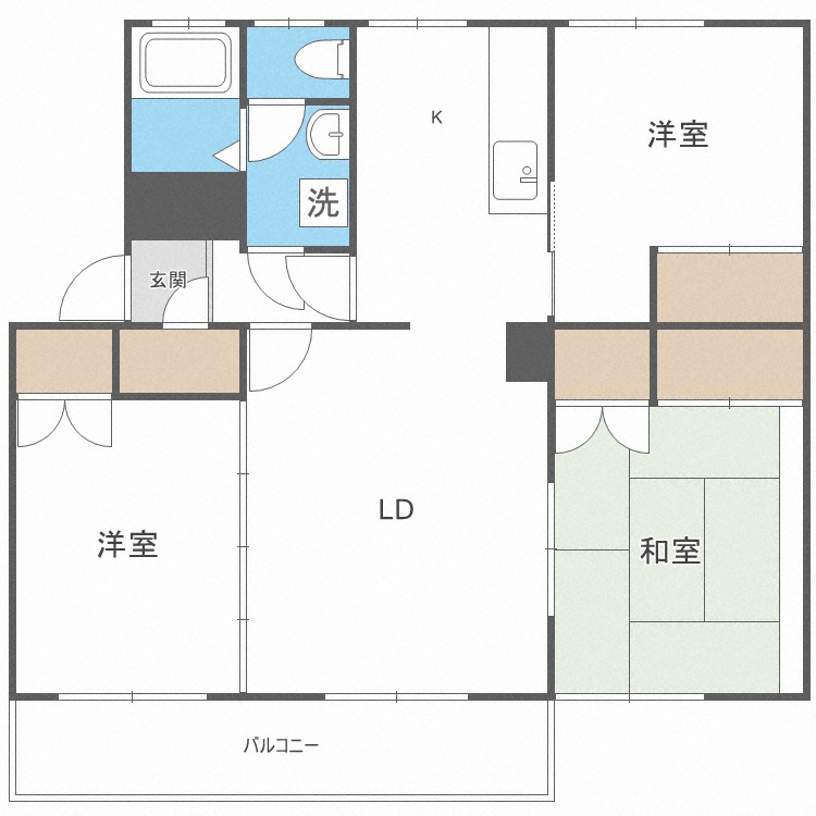 テレパレス山鼻１９条の間取り