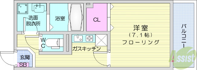 エテルノ河原町の間取り