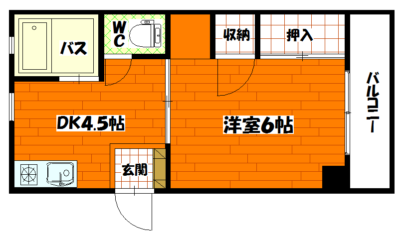 広島市南区皆実町のアパートの間取り