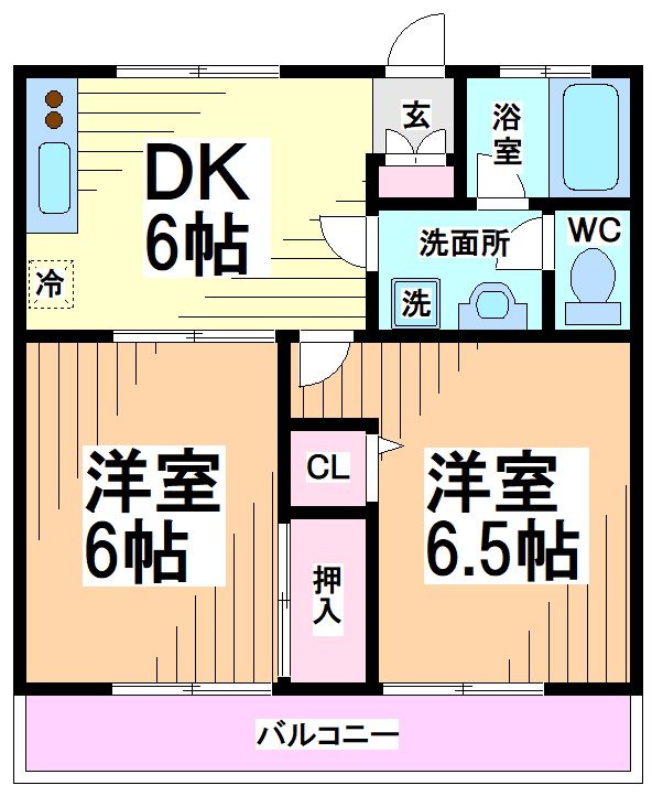 【川崎市多摩区菅城下のアパートの間取り】