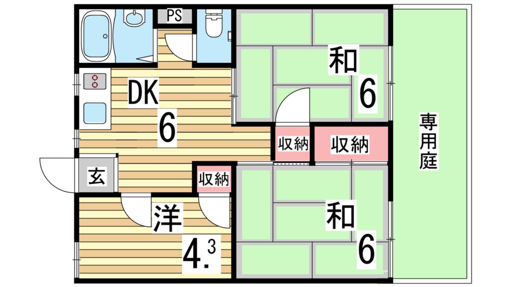 神戸市垂水区歌敷山のアパートの間取り