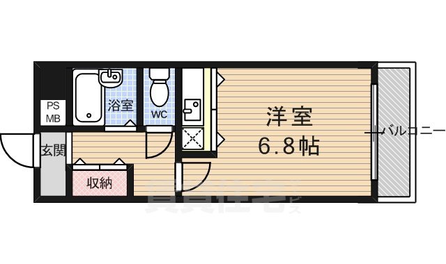 京都市右京区西院西三蔵町のマンションの間取り