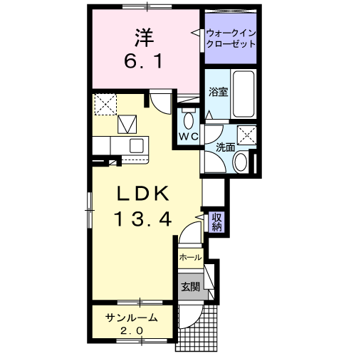 ウィステリアＣ DKの間取り