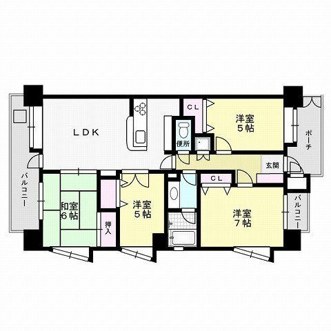 福岡市早良区昭代のマンションの間取り