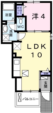 姫路市伊伝居のアパートの間取り