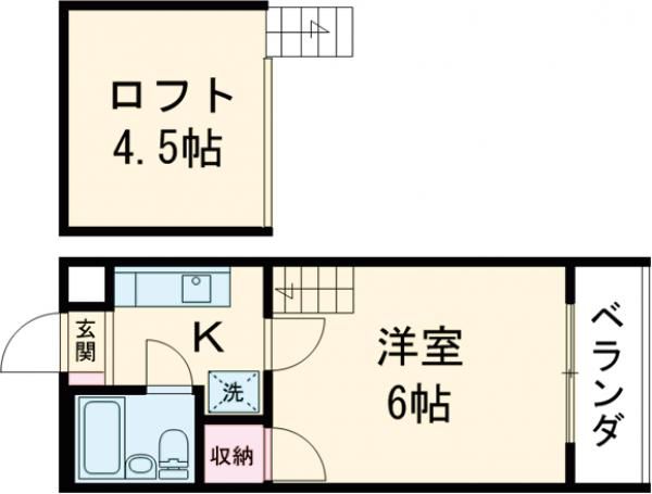 京都市右京区花園土堂町のマンションの間取り