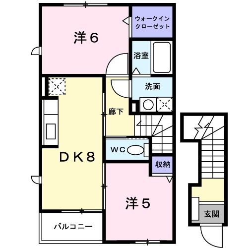 能美市泉台町のアパートの間取り