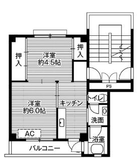 小松島市立江町のマンションの間取り