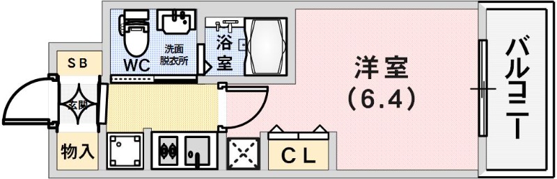 エステムコート神戸ハーバーランド前VIピクシスの間取り