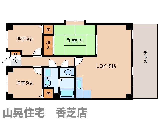 香芝市畑のマンションの間取り