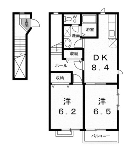 深谷市上野台のアパートの間取り