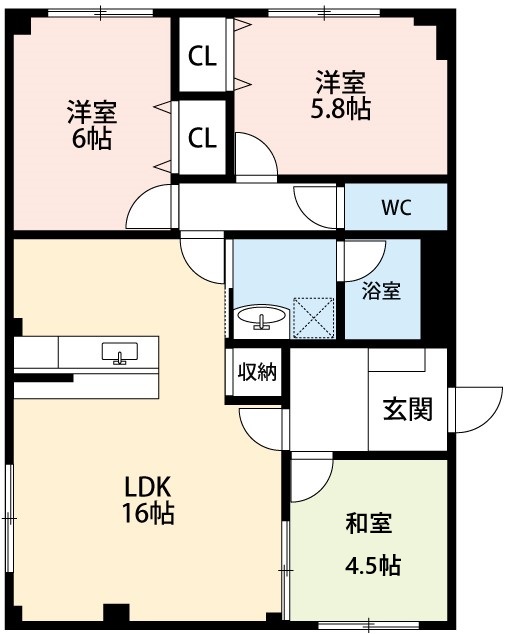 プランドール赤菱の間取り