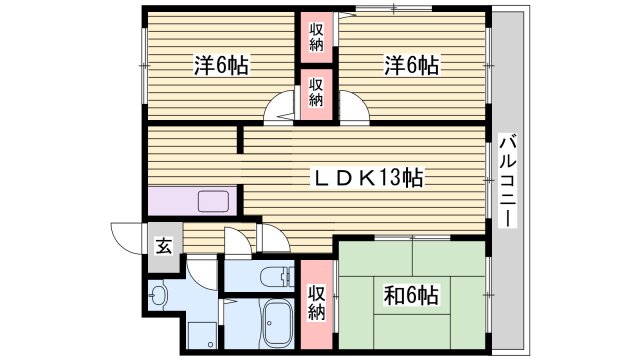 エバーグリーン堂本の間取り