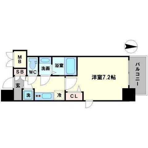 レジュールアッシュ心斎橋LUXEの間取り写真