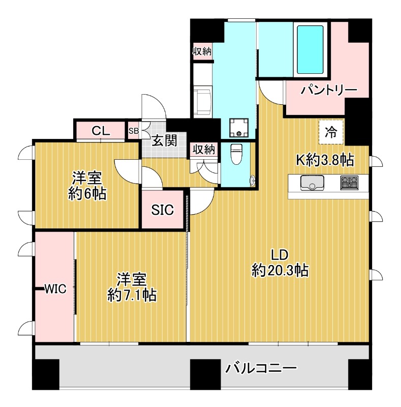 京王井の頭線 下北沢駅 徒歩2分 5階建 築3年の間取り写真