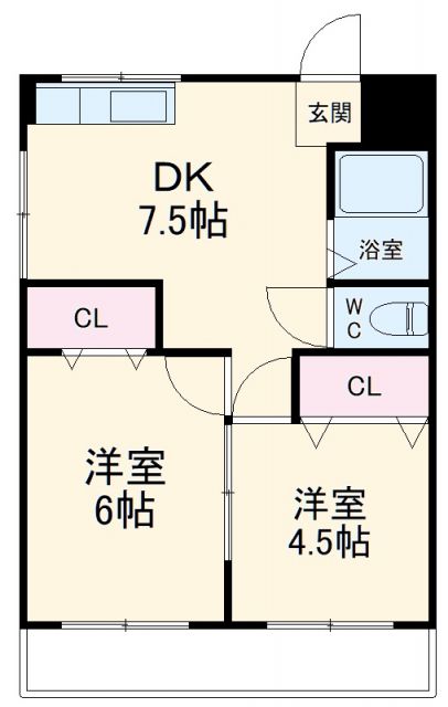 流山市鰭ケ崎のマンションの間取り