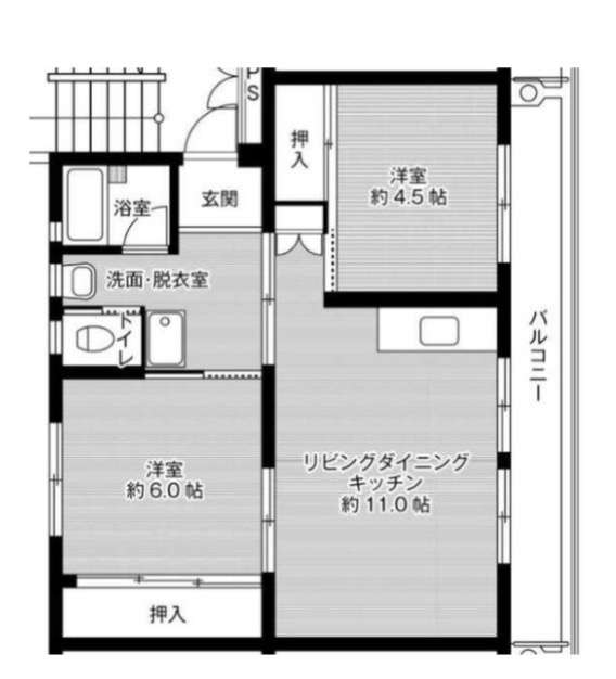 ビレッジハウス旭ヶ丘2号棟の間取り