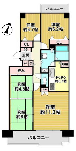 西神中央ウエステージ壱番館の間取り