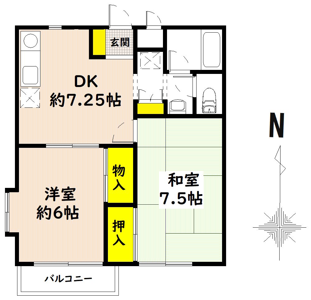 マノアール石切B棟の間取り