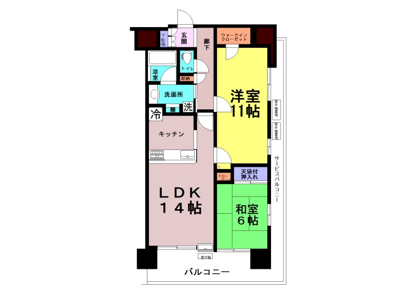 レヴィ―ルひたち野３番街ステーションフロントタワーの間取り