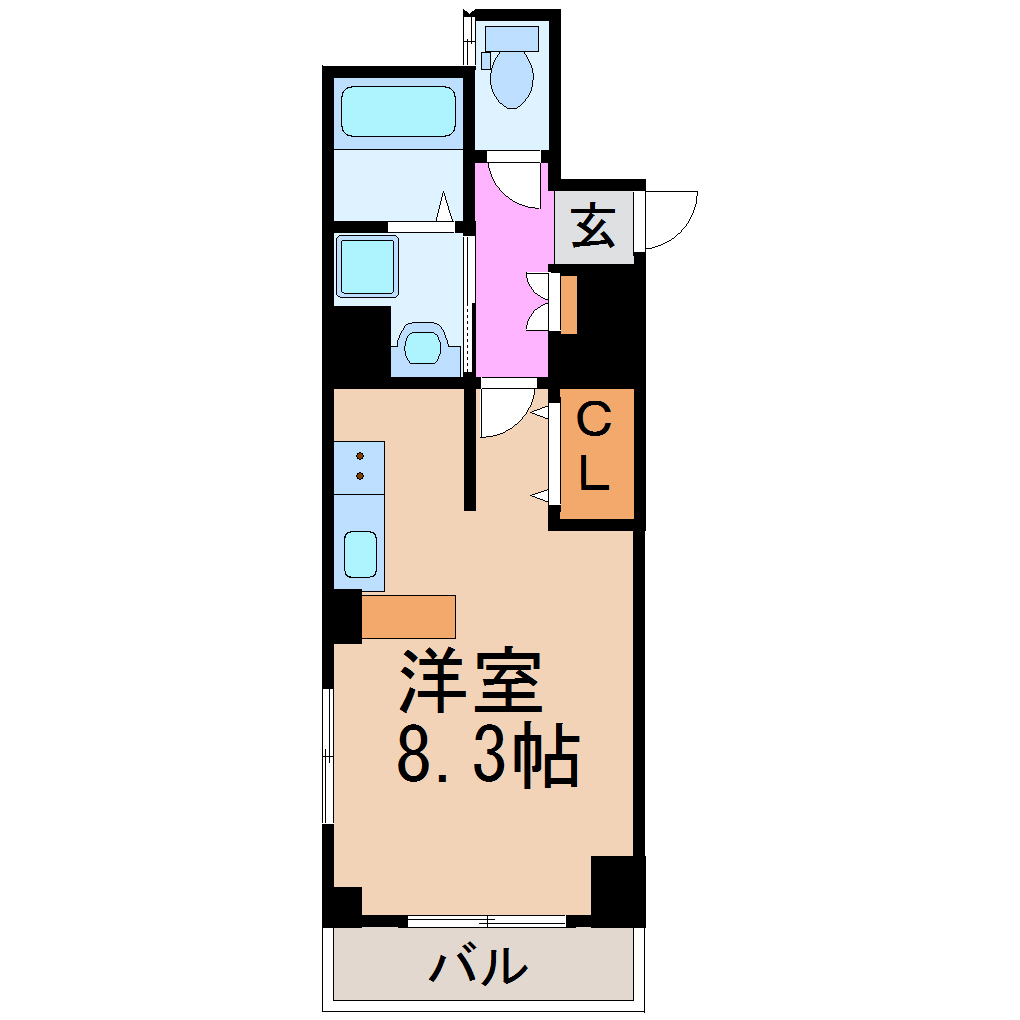 愛知県名古屋市中区新栄２（マンション）の賃貸物件の間取り
