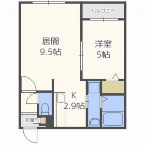 札幌市手稲区前田一条のマンションの間取り