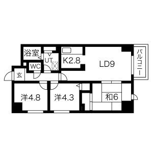 【京都市南区吉祥院九条町のマンションの間取り】