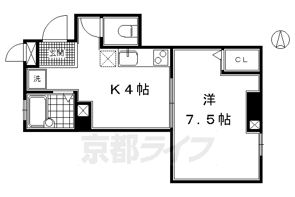 京都市南区東九条東御霊町のマンションの間取り