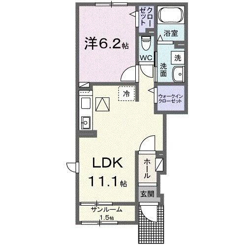 広島市安佐北区口田南のアパートの間取り