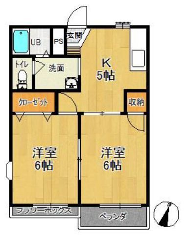 【狭山市入間川のアパートの間取り】