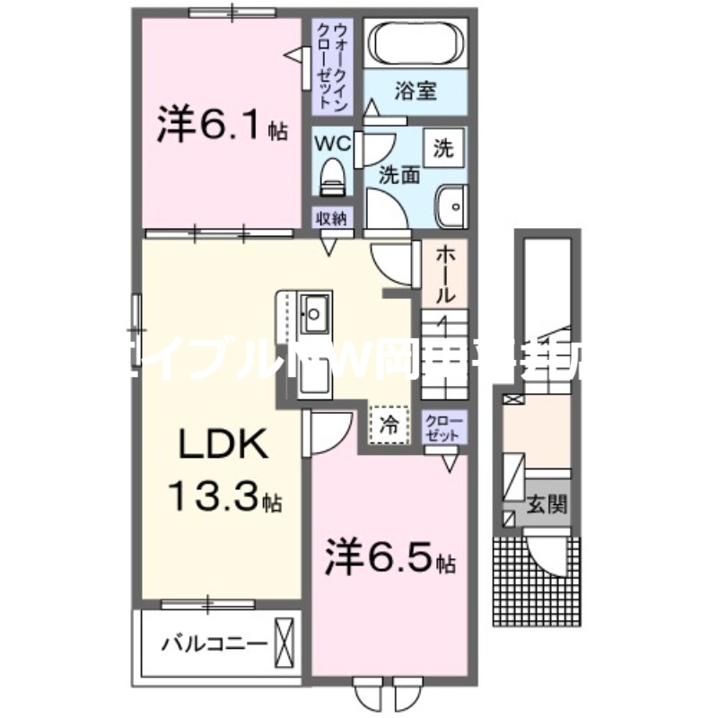 備前市伊部のアパートの間取り