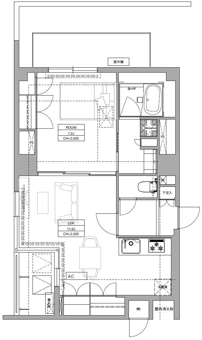 【目黒区下目黒のマンションの間取り】