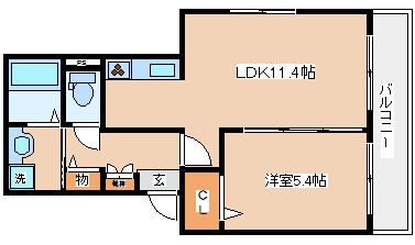 神戸市長田区長田天神町のアパートの間取り