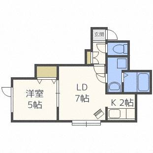 札幌市北区新琴似四条のアパートの間取り